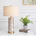 American Luxury Shell Table Lamp LED Cloth Art Desk Light